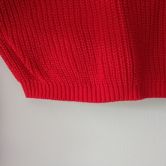 BP Wide V Neck or One Shoulder Cotton Sweater, Loose Slouchy Sleeves, Medium - Picture 4 of 9